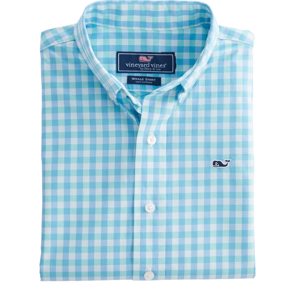 VINEYARD VINES Boys Nevis Gingham Whale Shirt